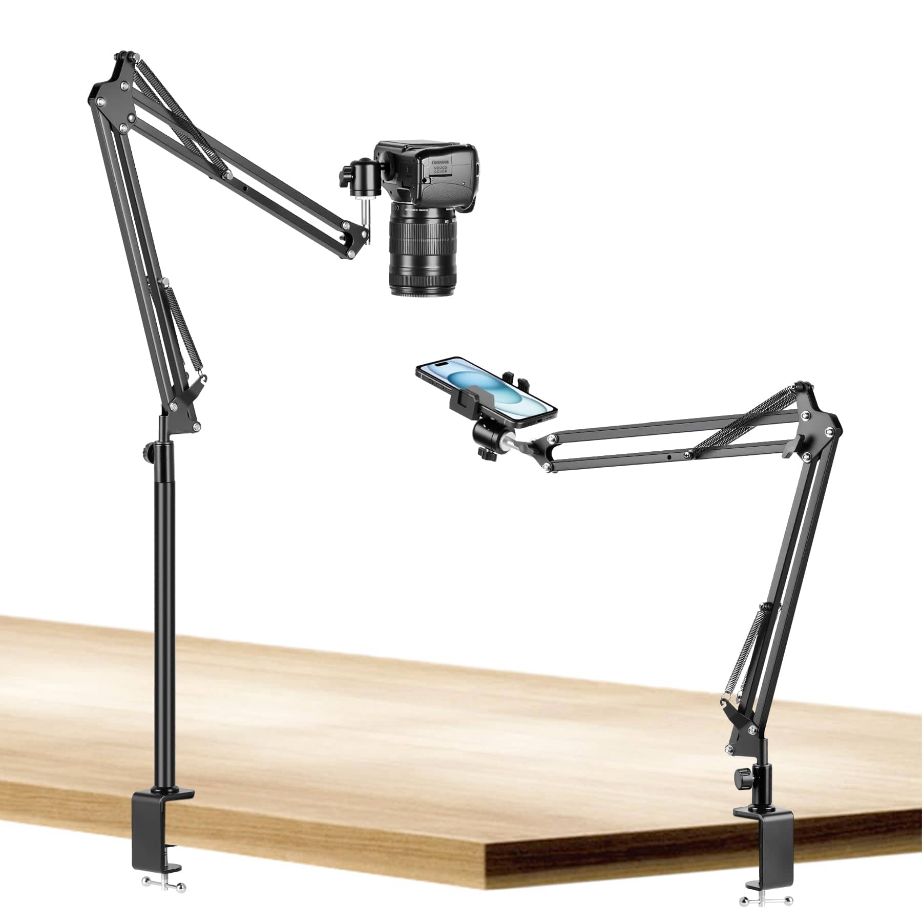 METALTON - Overhead Camera Mount Desk With Adjustable Arm And Phone Holder For Dslr Cameras iphone webcam ring Light S - Default