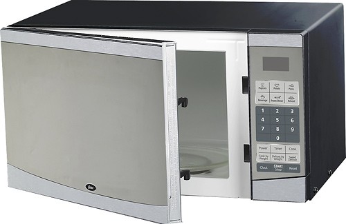 Oster 0.7-cu ft 700-Watt Countertop Microwave (Black, Stainless