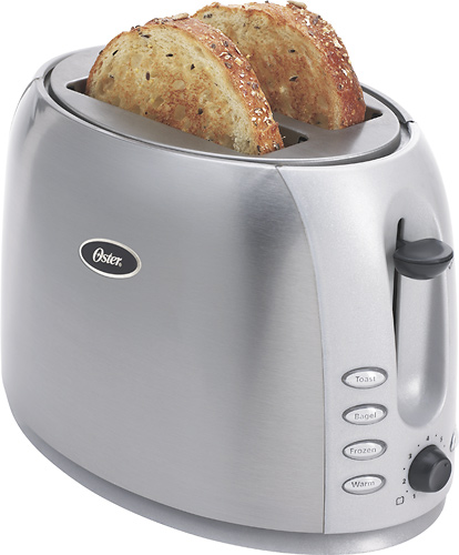 Oster 2 Slice Black Toaster with Extra-Wide Slots in Brushed Stainless  Steel 985120892M - The Home Depot