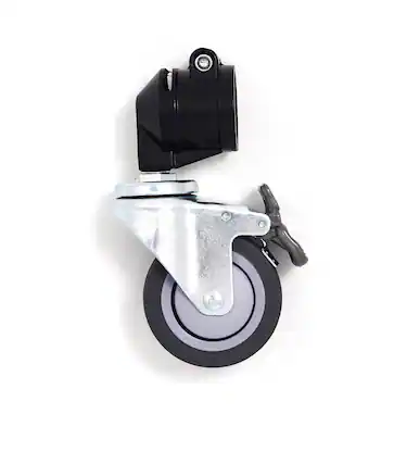 Front. Gibraltar Hardware - T-Leg Drum Rack Caster, Heavy-Duty 3-Inch Wheel with Brake for Mobile Drum Rack Setups, All-Metal Construction.