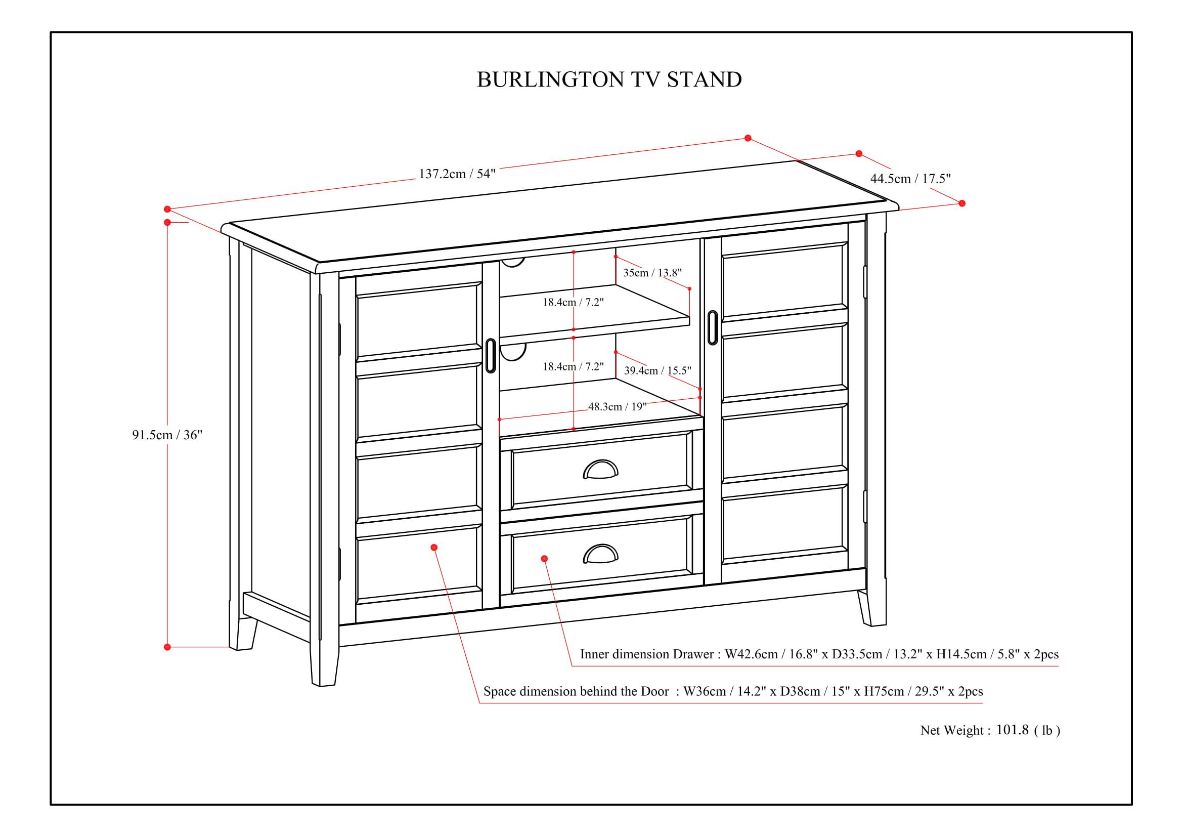 Alt View 11. Simpli Home - Burlington SOLID WOOD 54 inch Wide Transitional TV Media Stand in Rustic Natural Aged Brown For TVs up to 60 inches - Rustic Natural Aged Brown.