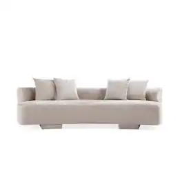 Manhattan Comfort - Verandah Mid-Century Modern 112" Chenille Sofa - Beige