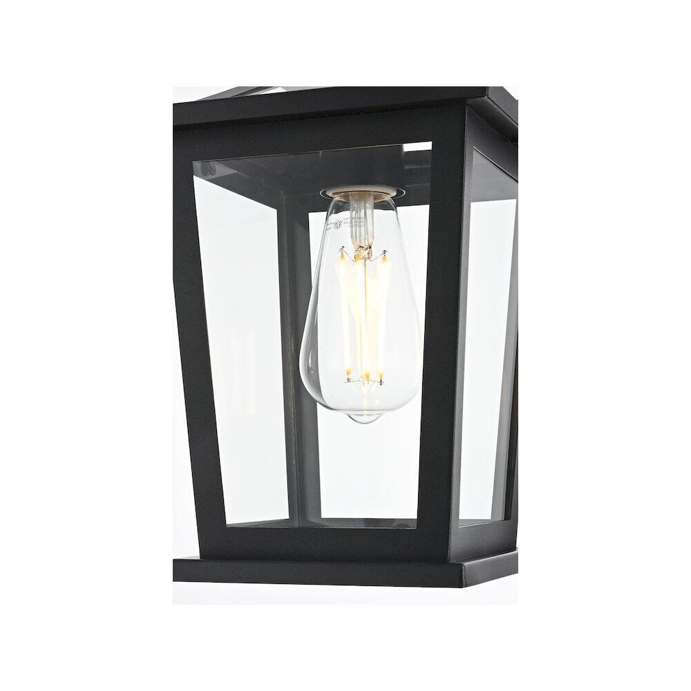 Alt View 2. Elegant Lighting - Cayman 7 inch Outdoor Pendant in Black - Black.