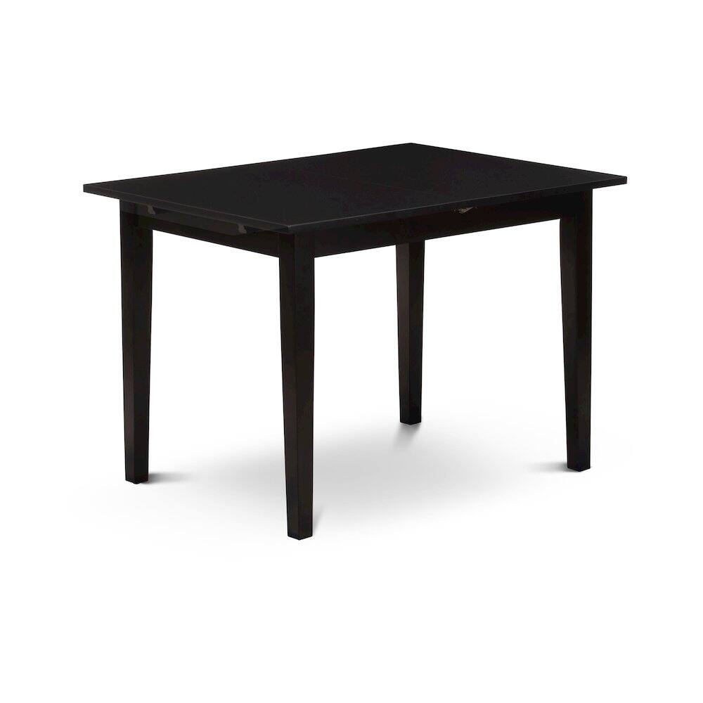 Alt View 2. East West Furniture - NFDL3-BLK-W - 3-Piece Kitchen Dining Room Set- 2 Modern Dining Chairs with Wooden Seat and Slatted Chair Back - - Black.