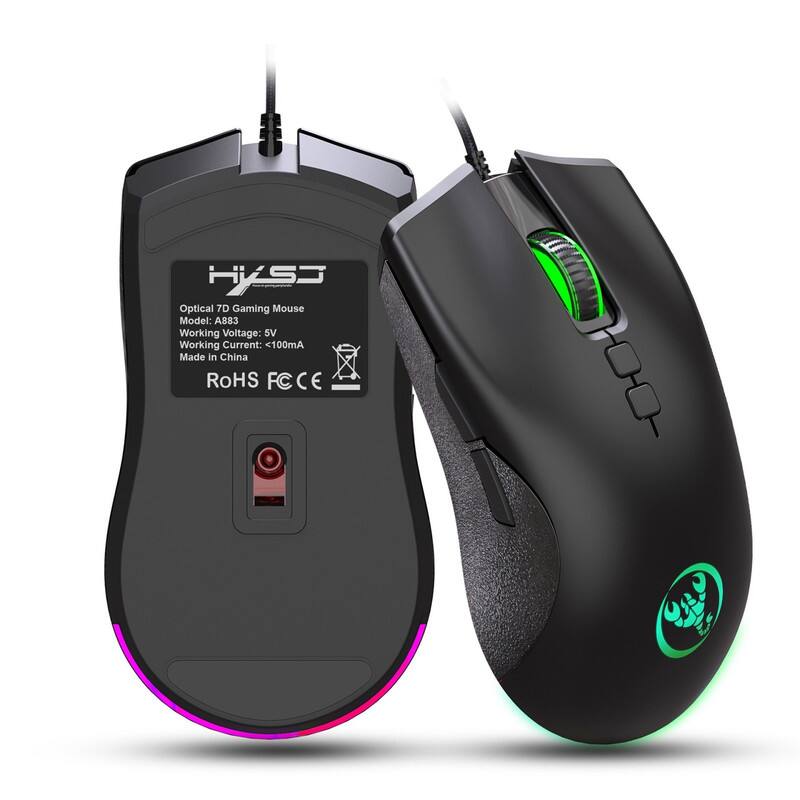 HKSS Optical 7D Gaming Mouse  
Model: A883  
Working Voltage: 5V  
Working Current: <100mA  
Made in China  
RoHS CE
