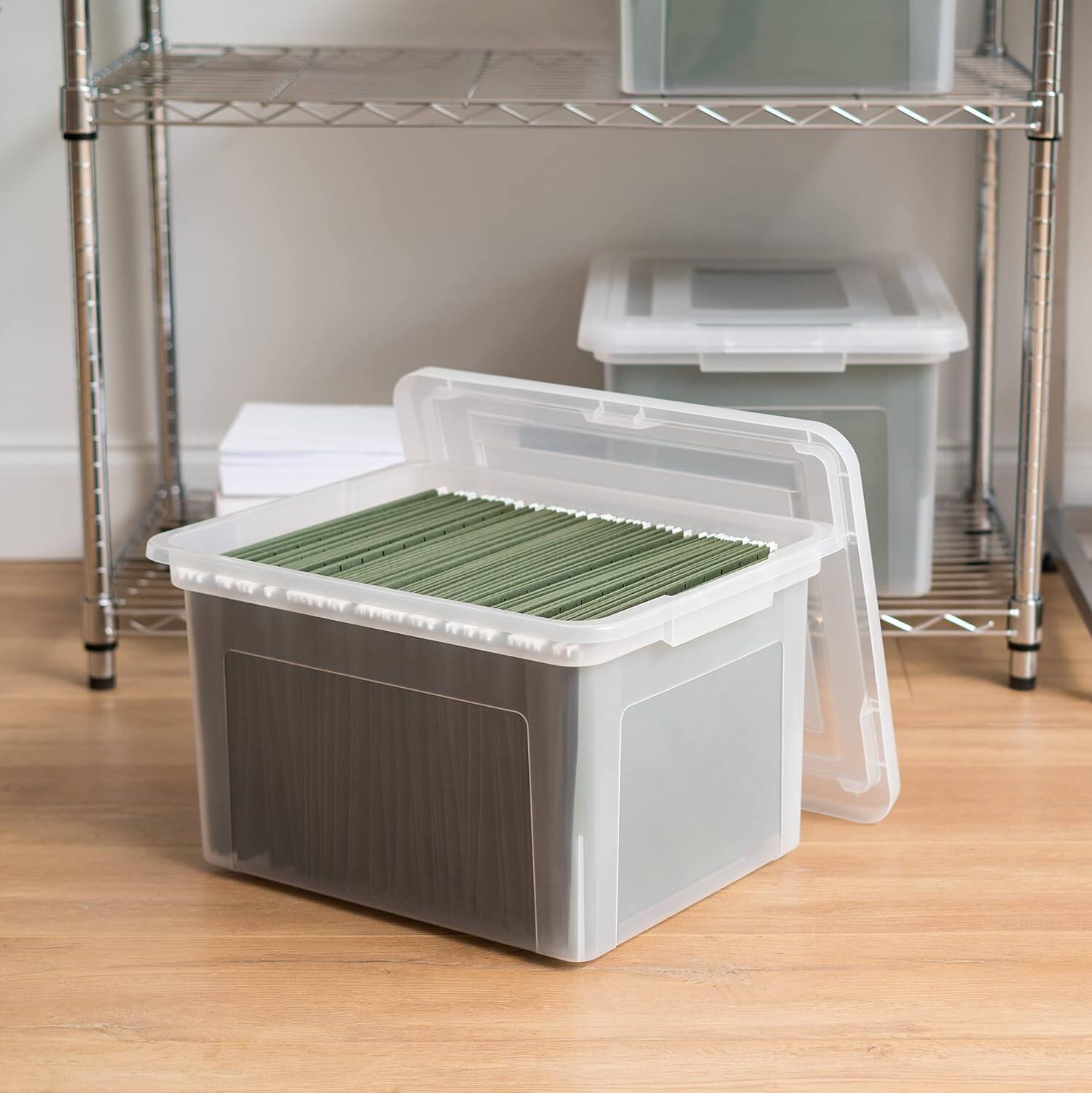 Alt View 2. IRIS USA - IRIS USA Letter Legal Size Plastic File Box, Home Organizing Storage Container.