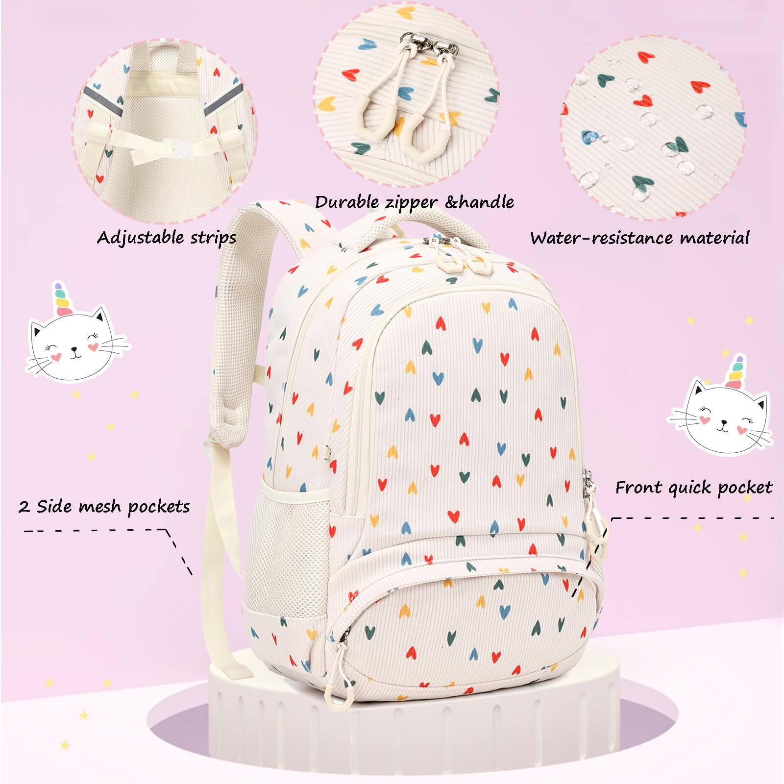 - Adjustable strips
- Durable zipper & handle
- Water-resistance material
- 2 Side mesh pockets
- Front quick pocket