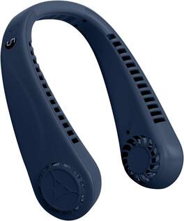 BEARSOLIM - Portable Hands free Bladeless Hanging Neck Fans,Screen Display and 5 Speeds Levels,360° Cooling Wearable Personal Fan - Blue