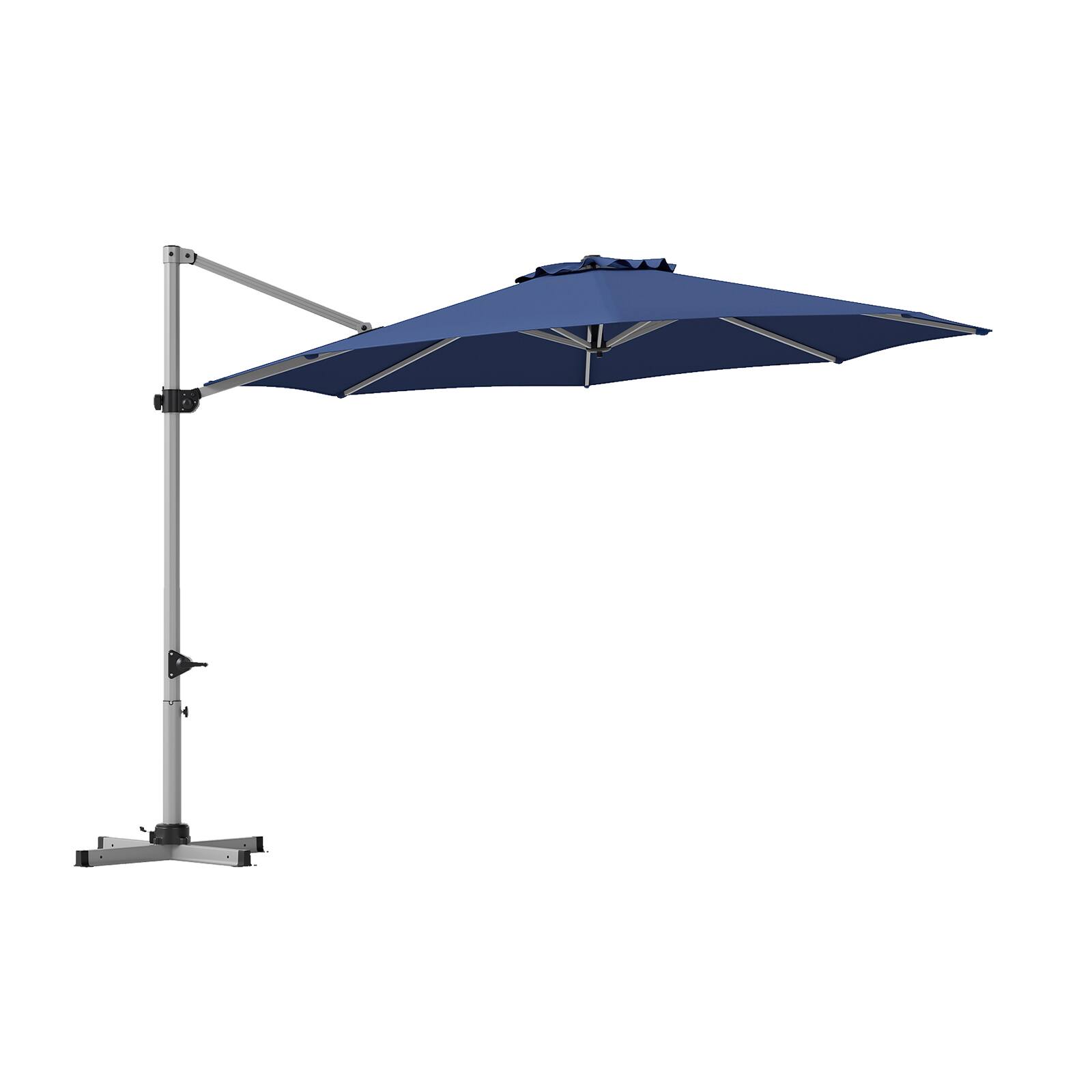 Alt View 9. Costway - Costway 11FT Cantilever Outdoor Umbrella, Large Offset Umbrella with 360-Degree Rotation - Navy.