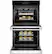 Left. Monogram - 30" Built-In Double Electric Convection Wall Oven with LCD Controls and Wi-Fi powered by SmartHQ - Stainless Steel.