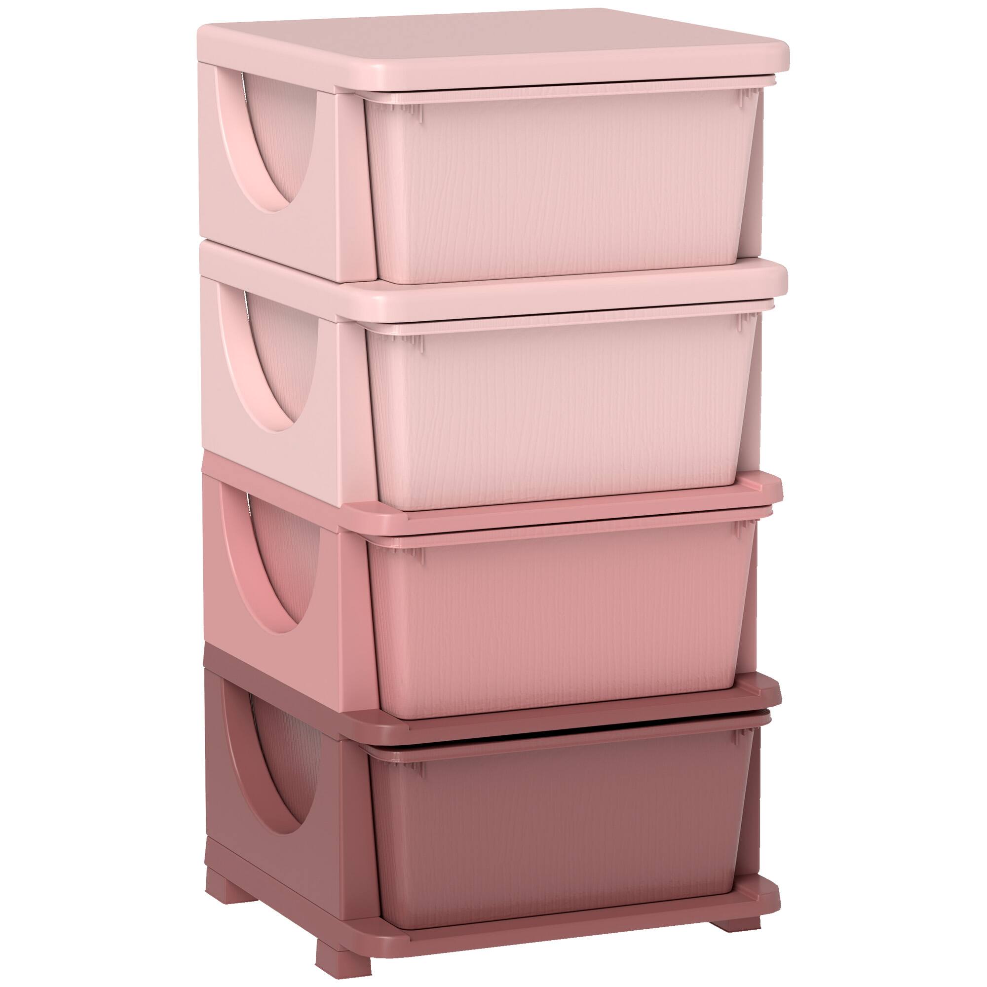 Pinky⭐︎　チェスト Qaba 4 Tier Kids Storage Unit, 4 Drawer Chest Toy Organizer