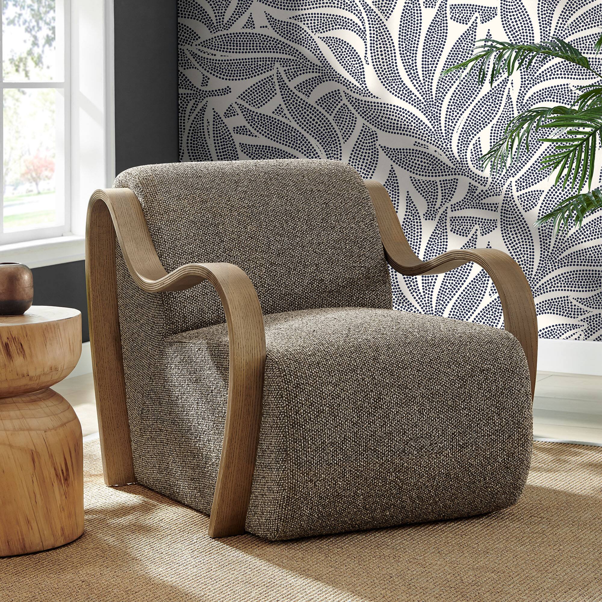 Front. Modway - Atrium Lattice Boucle Accent Armchair by Modway - Earth.