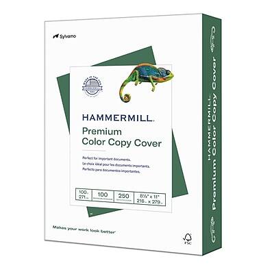 HAMMERMILL  
Premium Color Copy Cover  

Perfect for important documents.  
Le choix idéal pour les documents importants.  
Perfecto para documentos importantes.  

100 sheets  
271 g/m²  
250 sheets  
216 g/m²  
8½ x 11 inches  
216 x 279 mm  

Makes your work look better!
