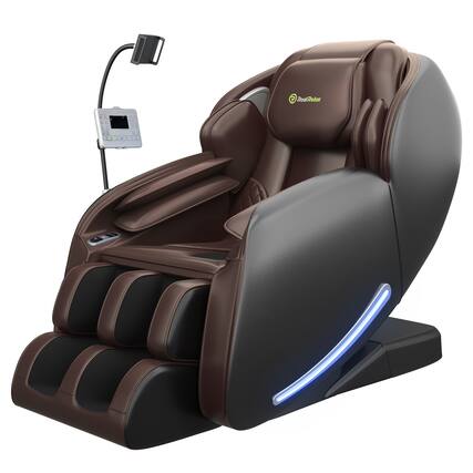 Front. Essen Blissed - Favor-06 Massage Chair Full Body,Zero Gravity SL-Track with Upgraded Phone Controller and Holder,Brown - Brown.