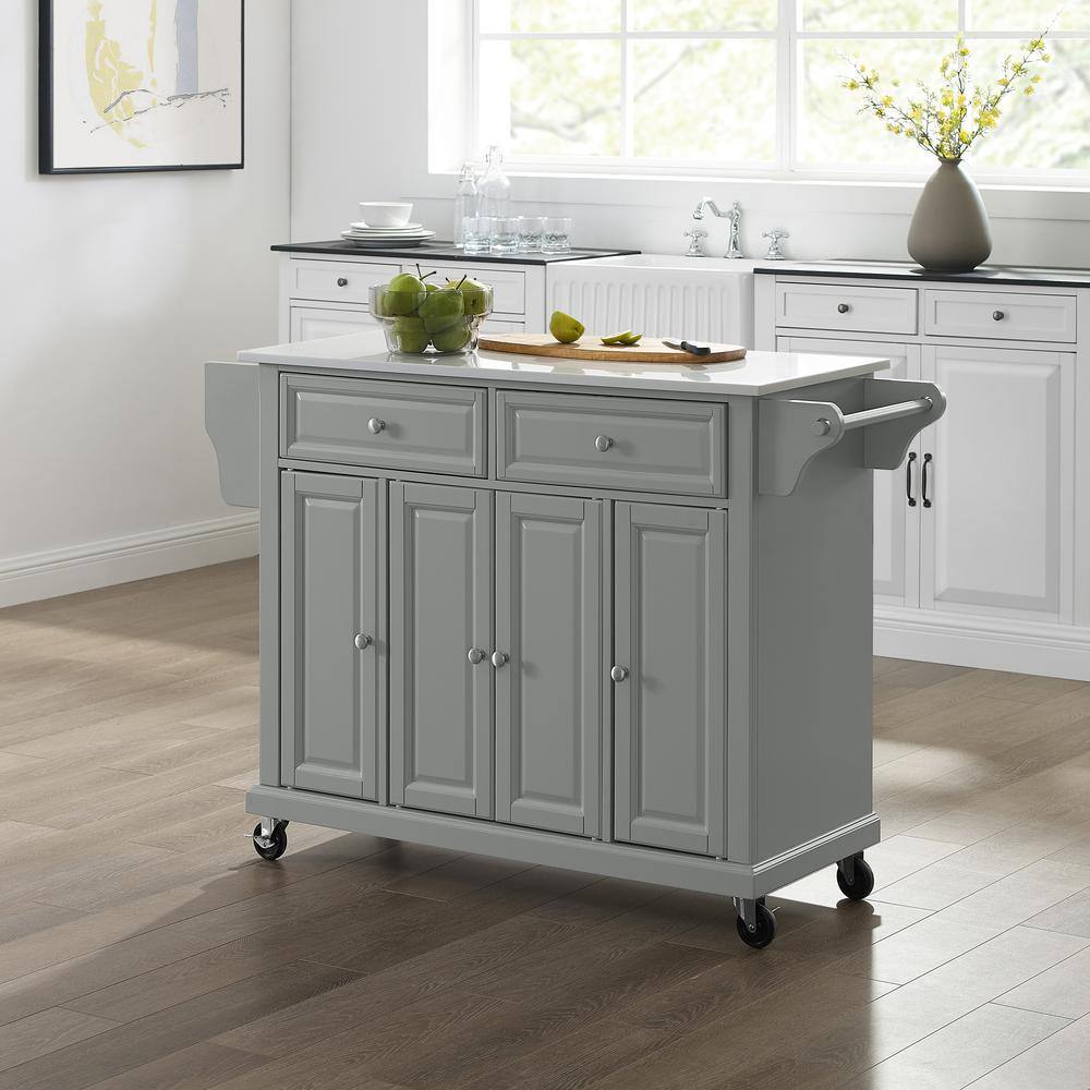 Alt View 8. Crosley Furniture - Full Size Stone Top Kitchen Cart - Gray.