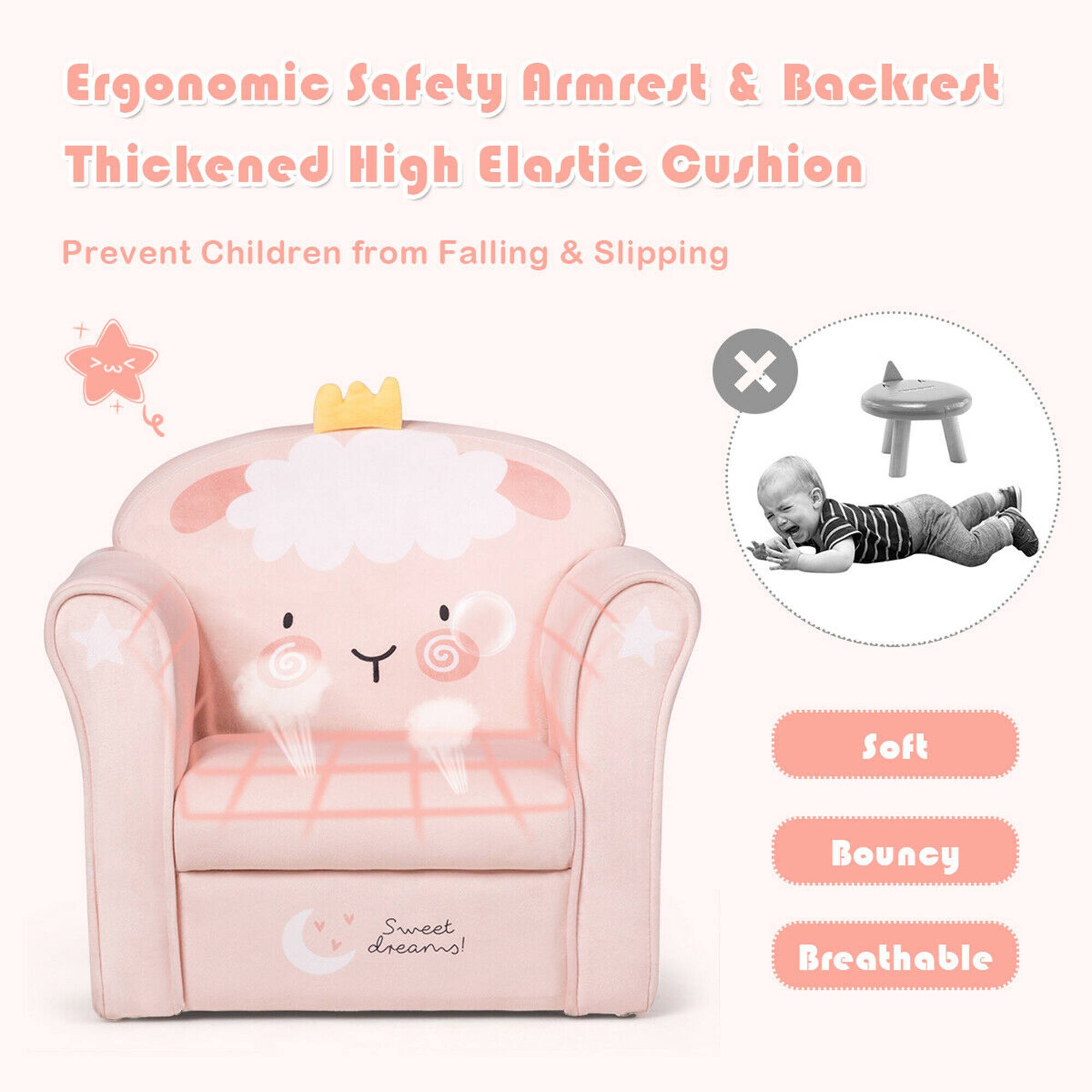 Ergonomic Safety Armrest & Backrest  
Thickened High Elastic Cushion  

Prevent Children from Falling & Slipping  

Soft  
Bouncy  
Breathable  

Sweet dreams!