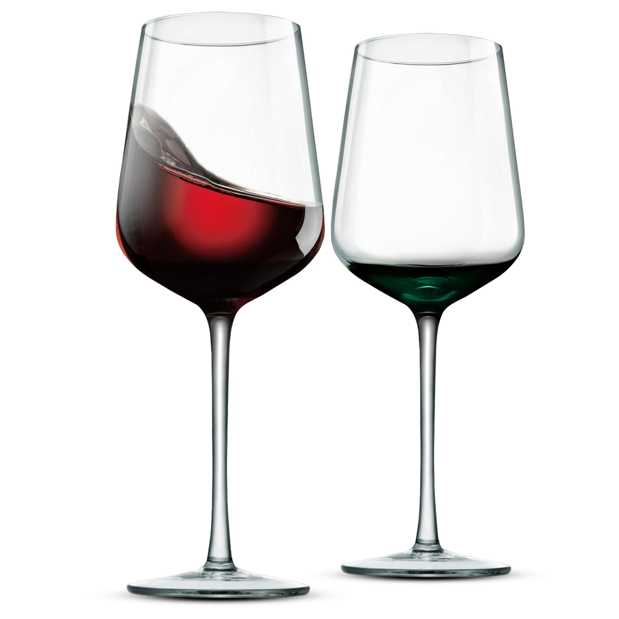 Front. NutriChef - NutriChef Stemmed Wine Glasses Set of 2, 22oz Crystal Clear Red or White Wine Glass, Lead-Free - NGL2WINB - Clear.