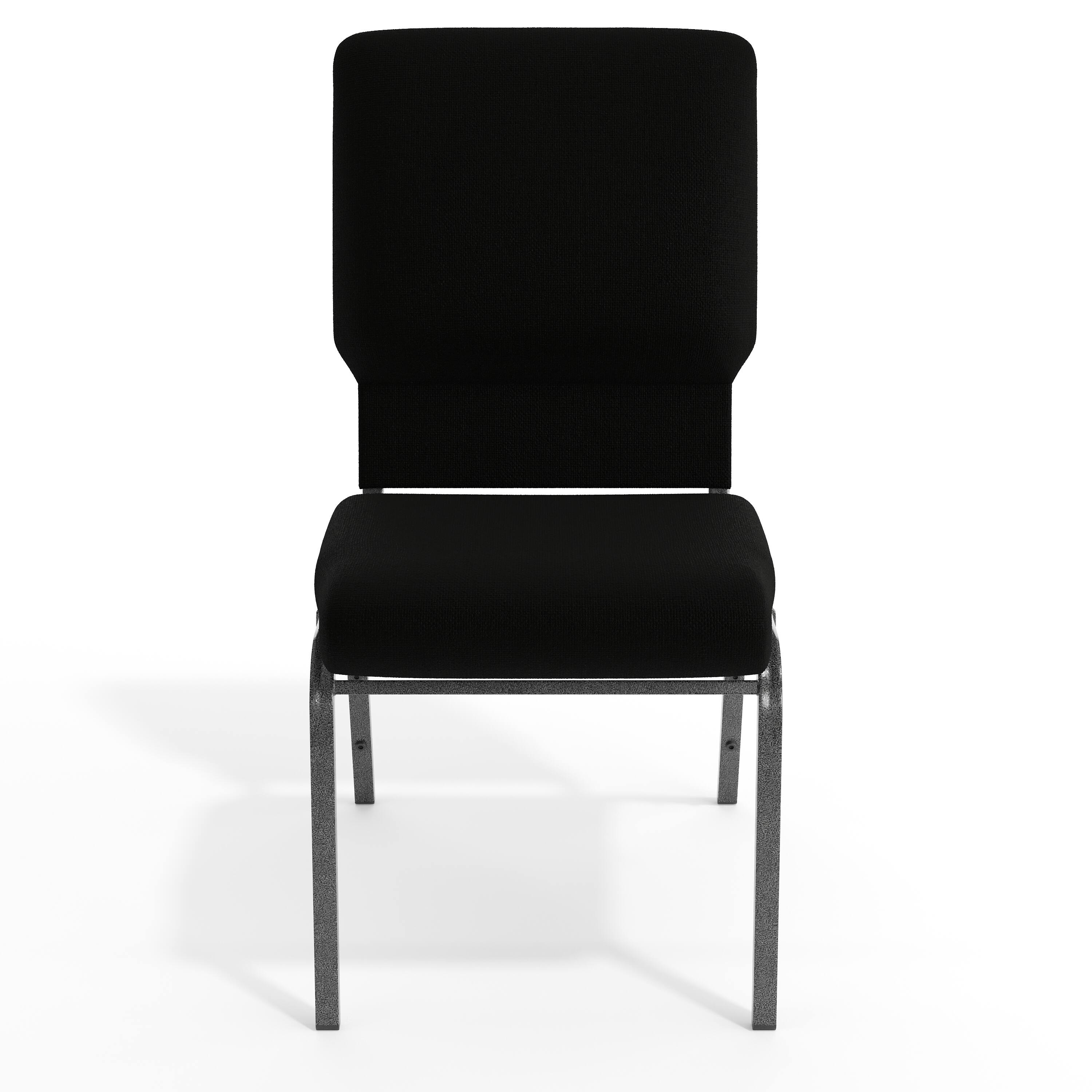 Alt View 9. Emma + Oliver - Church Chairs 18.5 in. Wide - Black Fabric/Silver Vein Frame.