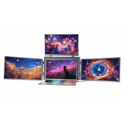 Front. INVZI - MagHub Quad Max 18.5" Portable Monitor for Laptops - Quad Screen Laptop Extender with Foldable Multi-Screen Workspace, U.