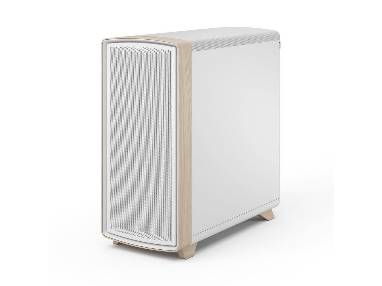 Alt View 10. Fractal Design - Fractal Design Summit Chalk White/Light Oak ATX Case w/ 3 Momentum 14 Fans, E-ATX/mATX/ITX Support - Chalk White.