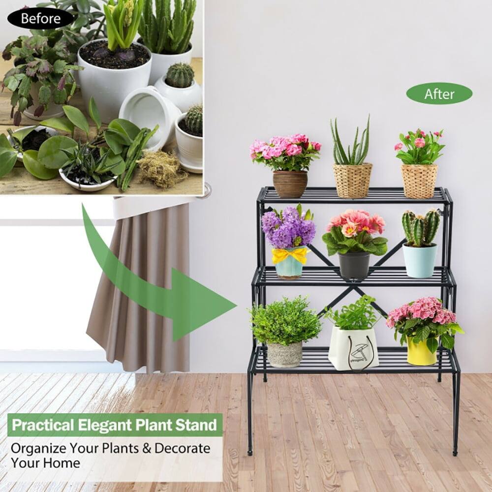 Before After Practical Elegant Plant Stand Organize Your Plants & Decorate Your Home