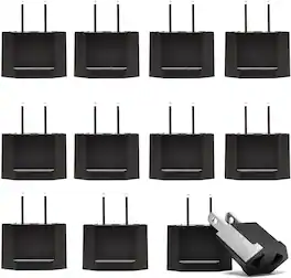 Ceptics - Europe Asia to USA Plug Adapter - Non-Grounded (UP-12US) - Black