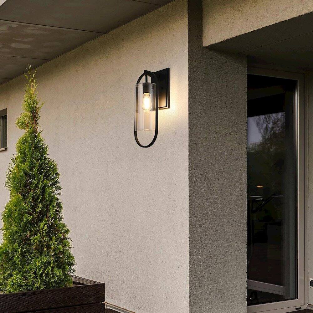 Alt View 4. Elegant Lighting - Jaxson 10 Inch Outdoor Wall Sconce In Black - Black.