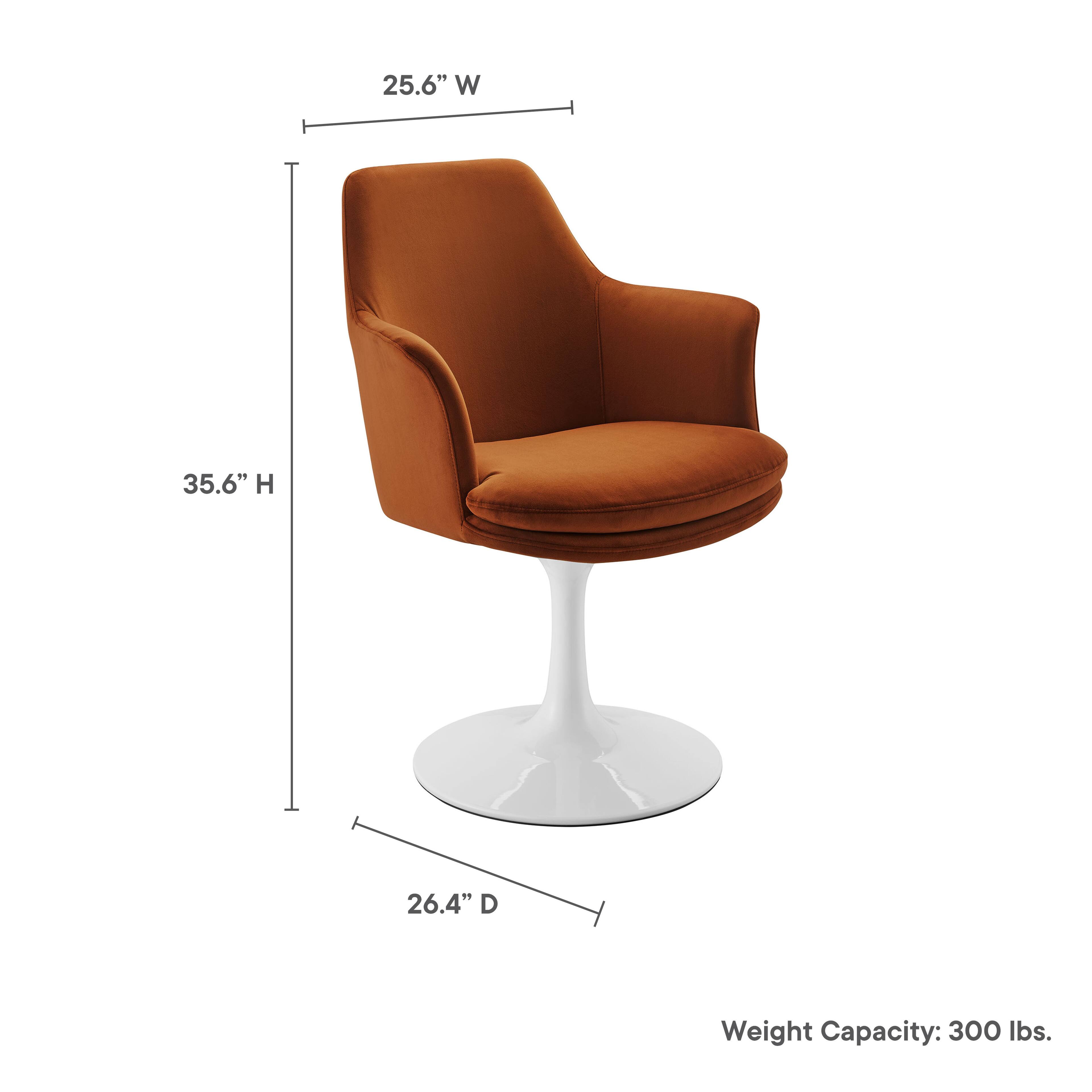 Lippa Swivel Dining Armchair by Modway - White Rust - Thumbnail 4