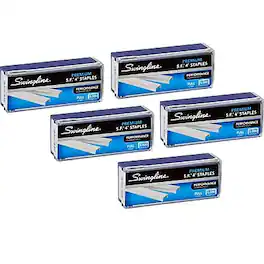 Swingline - S.F. 4 Premium Staples, 1/4" Leg Length, 5,000/Per Box, 5/Box Pack (35481) - Silver