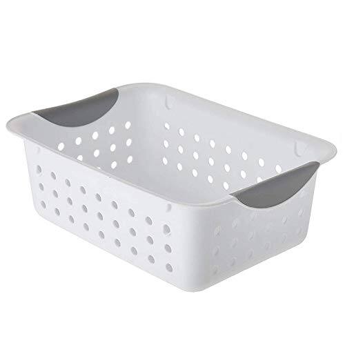 Sterilite - 16228012 Small Ultra Basket, White with Titanium Inserts