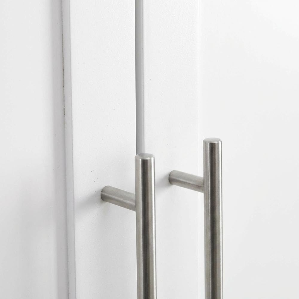 Alt View 2. FurniFact - White Wall-Mount Storage Cabinet - White.