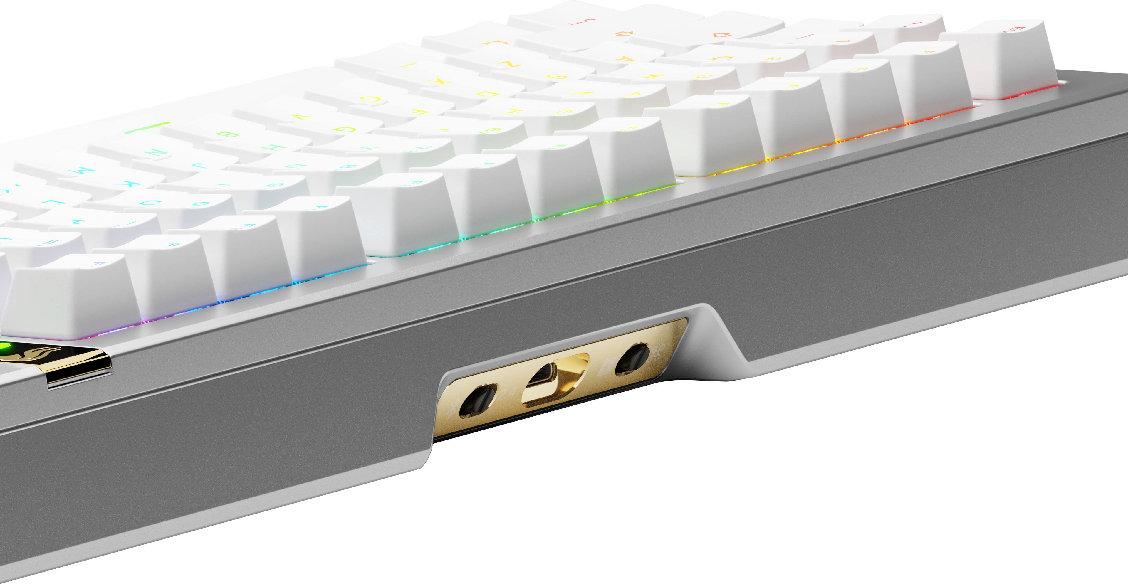 Alt View 21. Glorious - GMMK 3 PRO HE 75% Wireless Hall-Effect Linear Switch Gaming Keyboard with Rapid Trigger and Adjustable Actuation - Silver.