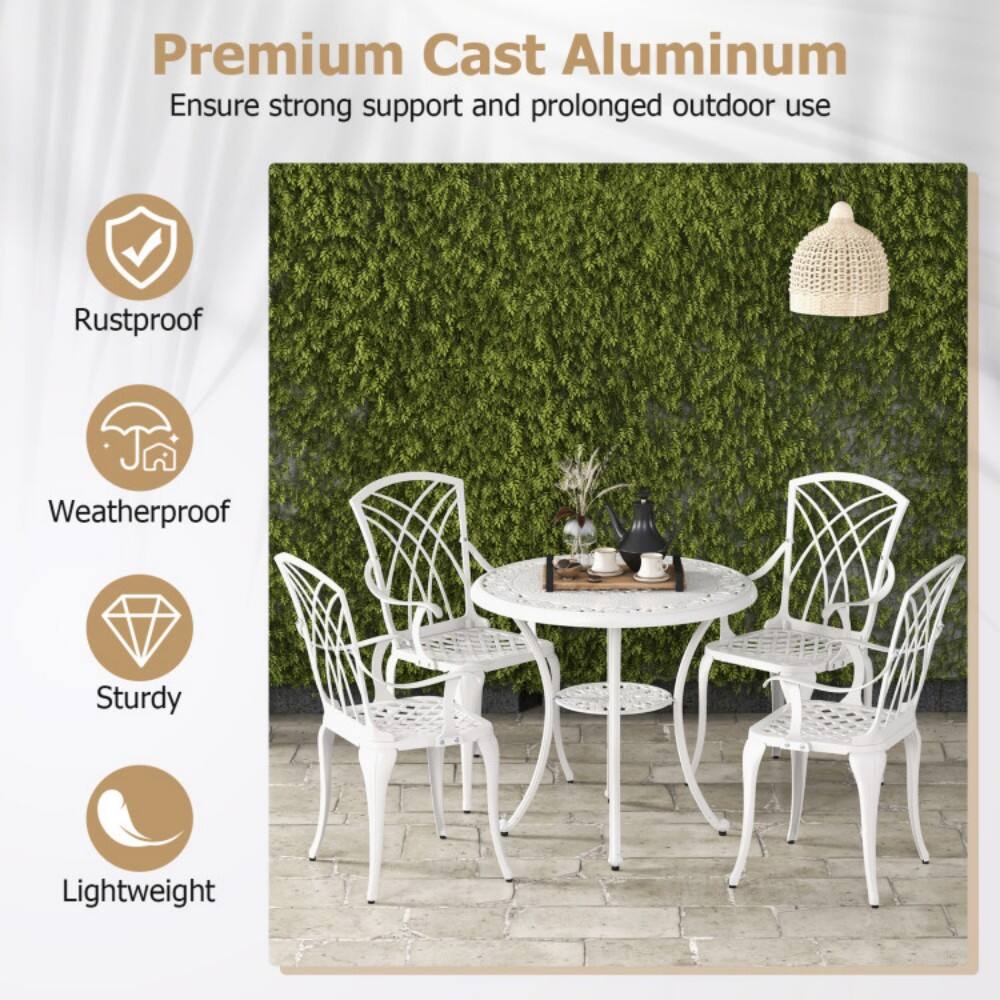 Premium Cast Aluminum  
Ensure strong support and prolonged outdoor use  

- Rustproof  
- Weatherproof  
- Sturdy  
- Lightweight