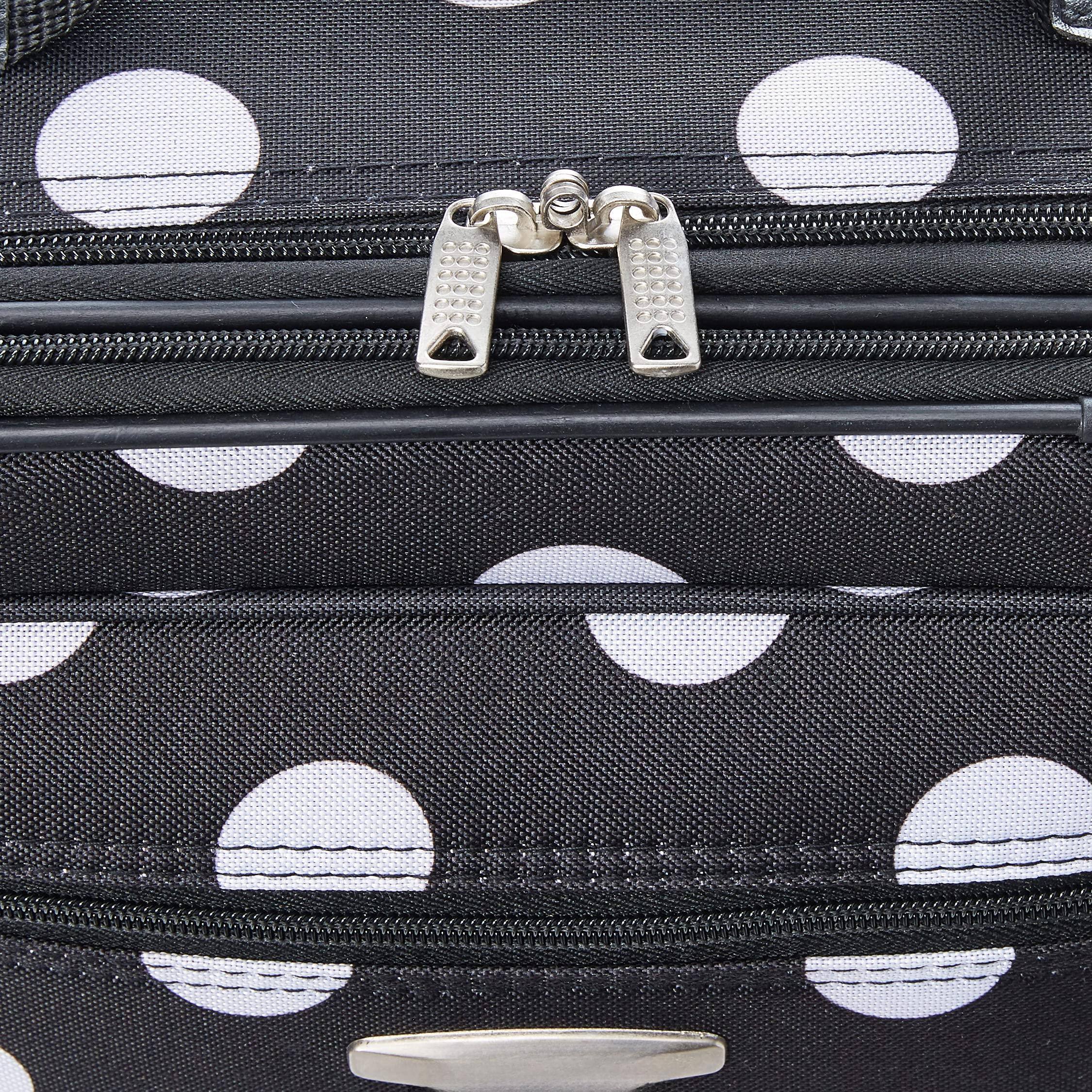 Alt View 4. Dapper Styles - Fashion Softside Upright Luggage Set Expandable Telescopic Handle Wheel Black Dot 2-piece - Black/Gray-2-Piece Set (14/19).