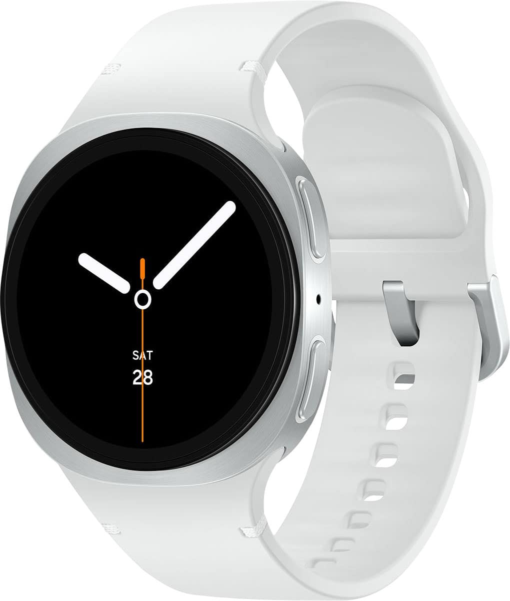 Front. Samsung - Galaxy Watch8 Aluminum Smartwatch 40mm BT - Silver.