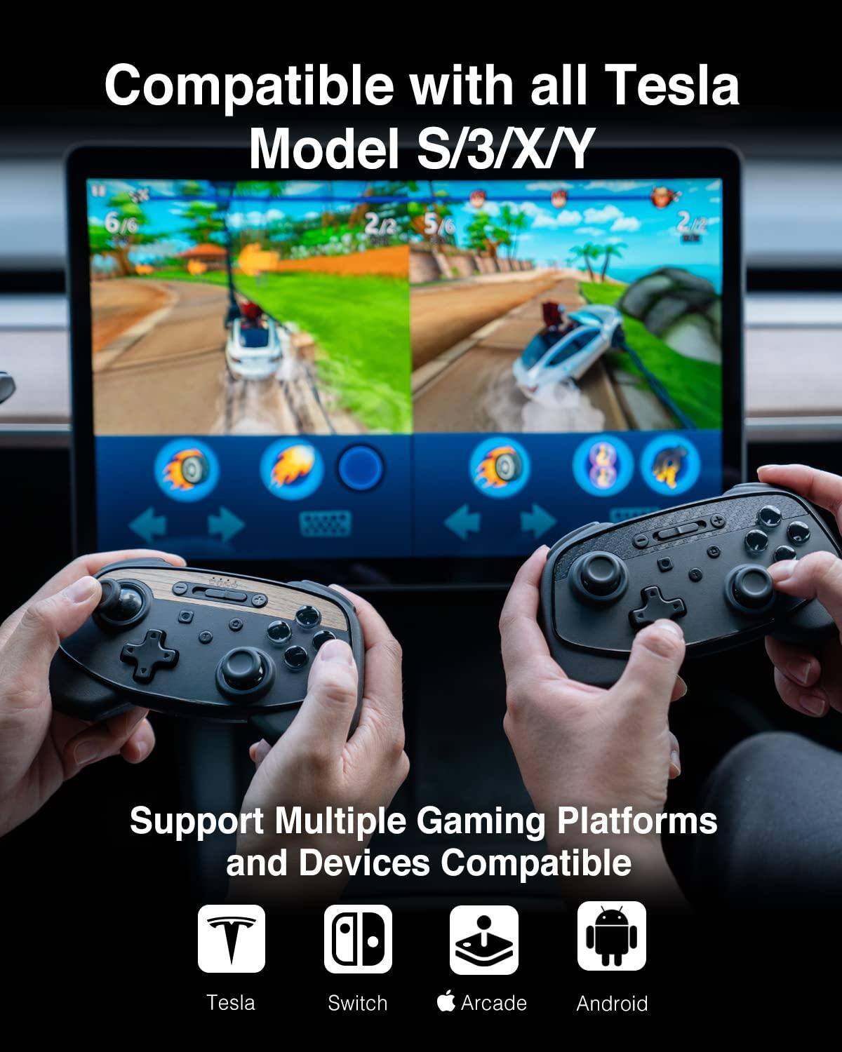 Compatible with all Tesla Model S/3/X/Y

Support Multiple Gaming Platforms and Devices Compatible

Tesla Switch Arcade Android