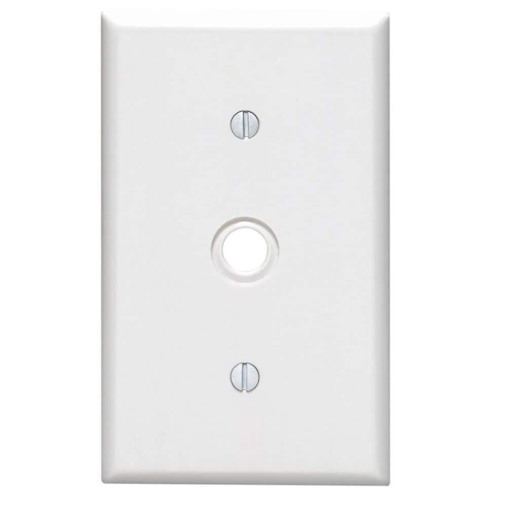 Leviton - 1-Gang 0.406 in Cable Wallplate, Thermoset, Standard Size, 88018 - Image