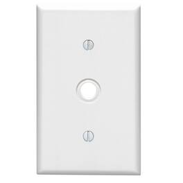 Leviton - 1-Gang 0.406 in Cable Wallplate, Thermoset, Standard Size, 88018 - Image