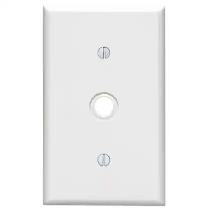 Front. Leviton - 1-Gang 0.406 in Cable Wallplate, Thermoset, Standard Size, 88018 - Image.