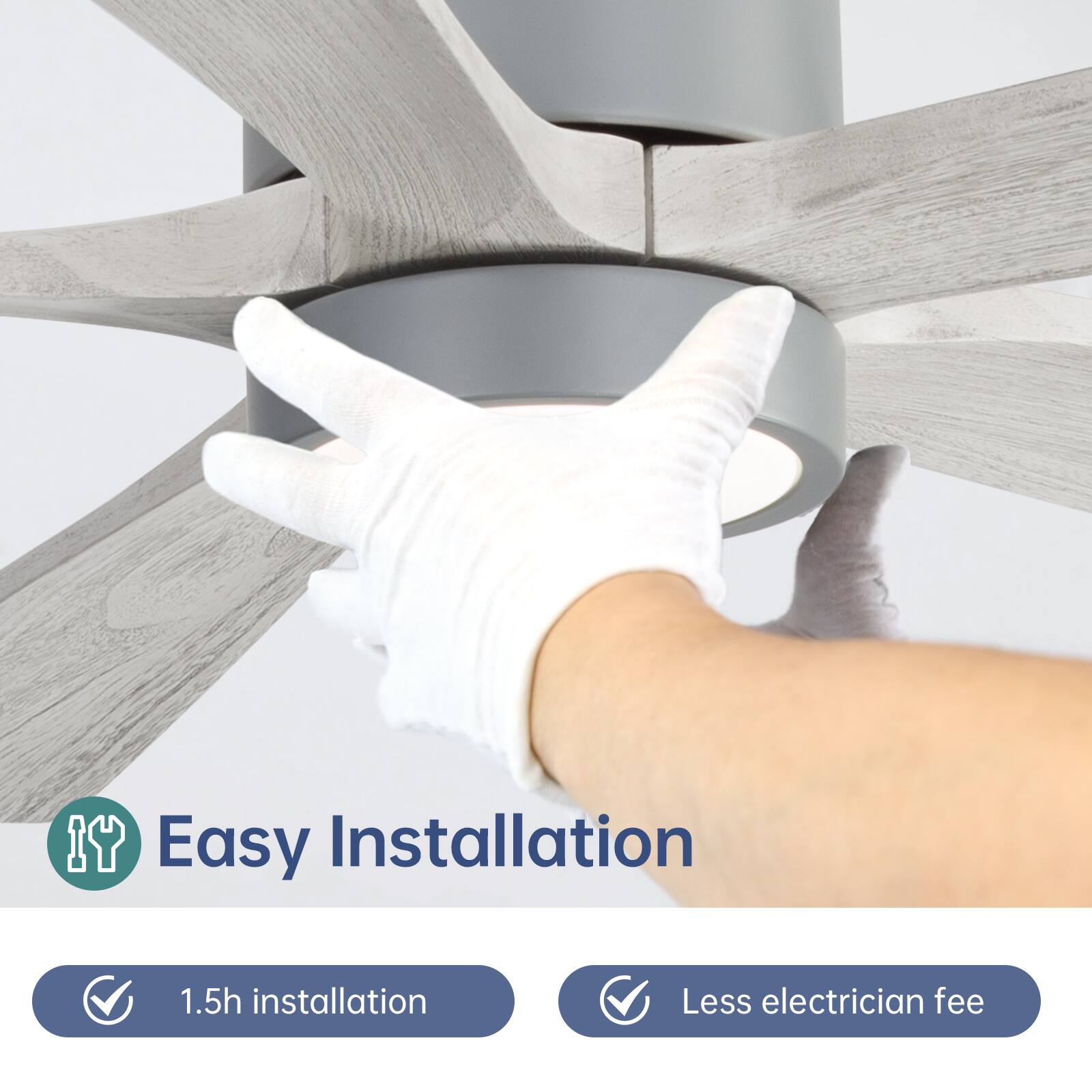 Easy Installation  
1.5h installation  
Less electrician fee