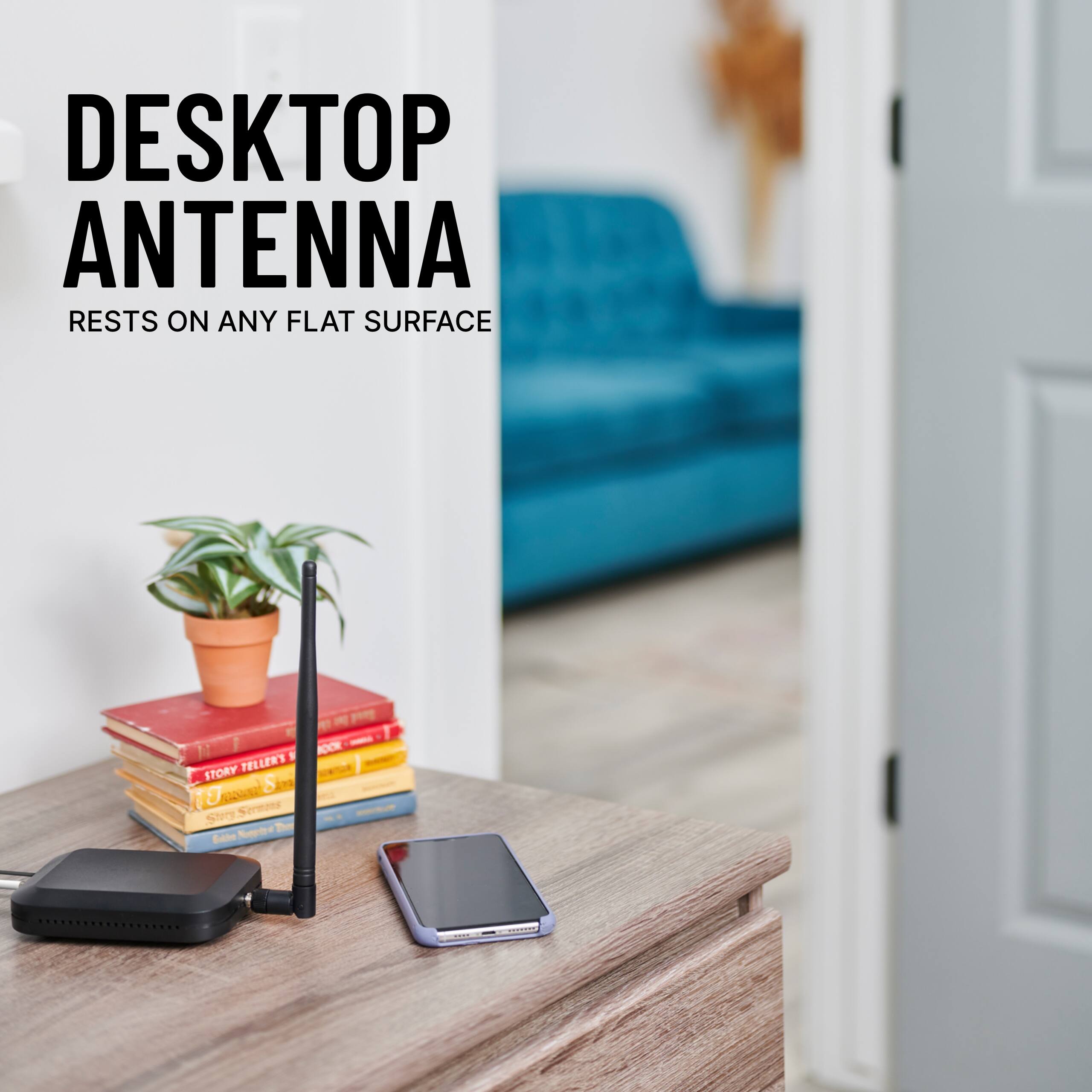 DESKTOP ANTENNA  
RESTS ON ANY FLAT SURFACE
