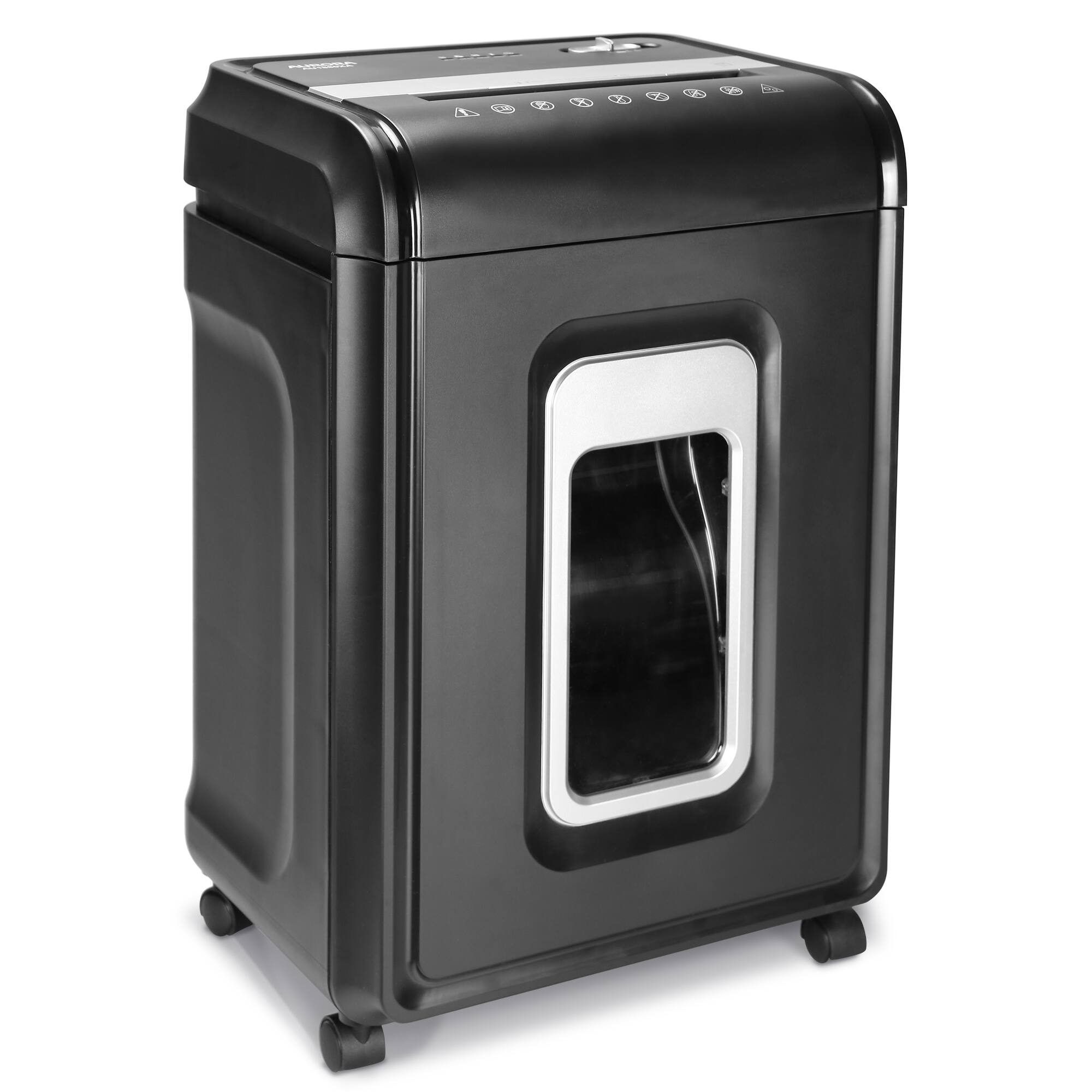 Left. Aurora - Aurora AU1880XA Anti-Jam Heavy Duty 18-Sheet Crosscut Paper/ CD /60 Min/ 7-Gallon Basket Shredder - Black.