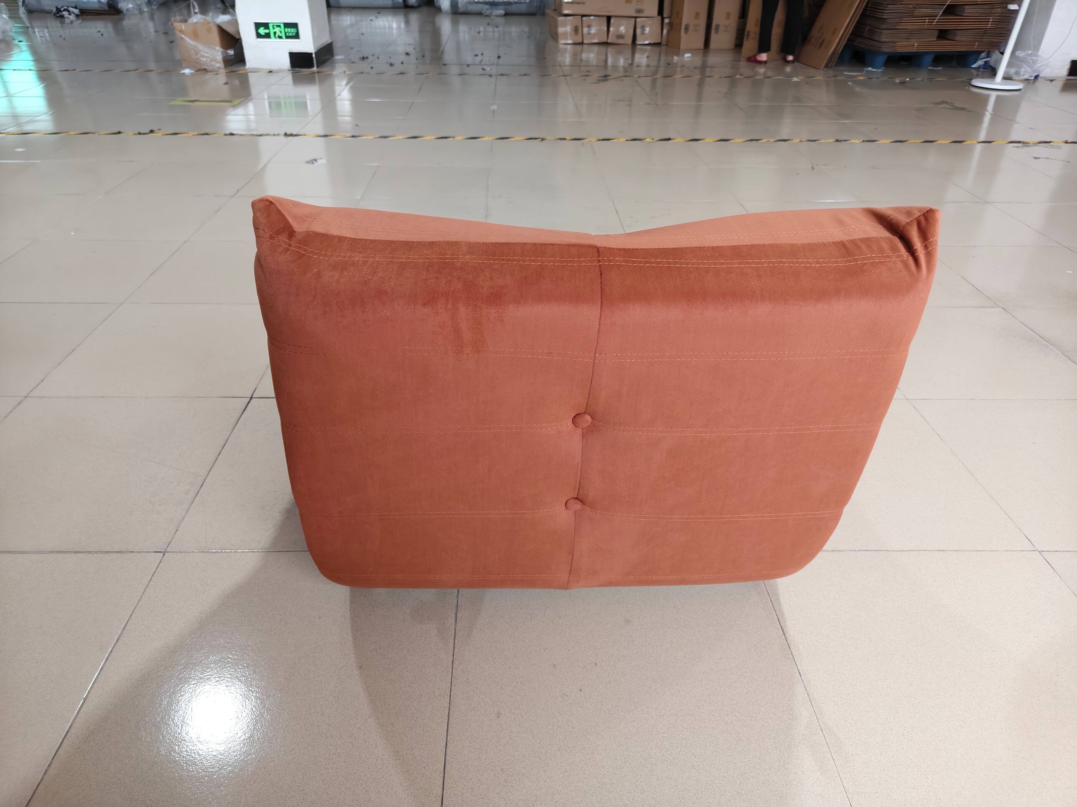 Left. LOVMOR - Round Flannelette Bean Bag Chairs Memory Foam For Living Room Apartment Reading Soft Touch Cozy Classic Indoor - Orange.