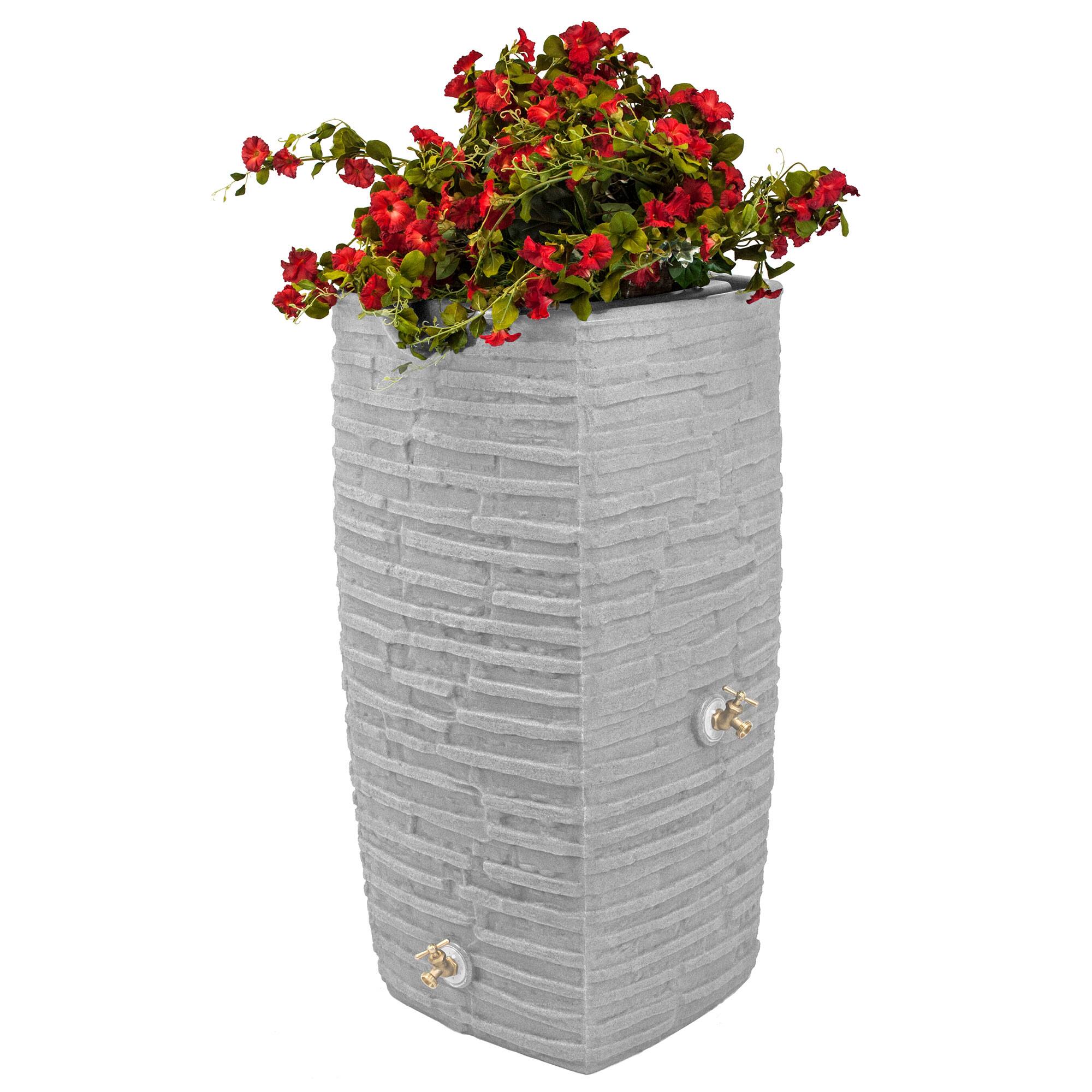 Alt View 7. Good Ideas - Good Ideas Impressions Riverwalk 50 Gallon Rain Barrel, Light Granite & 50' Hose.
