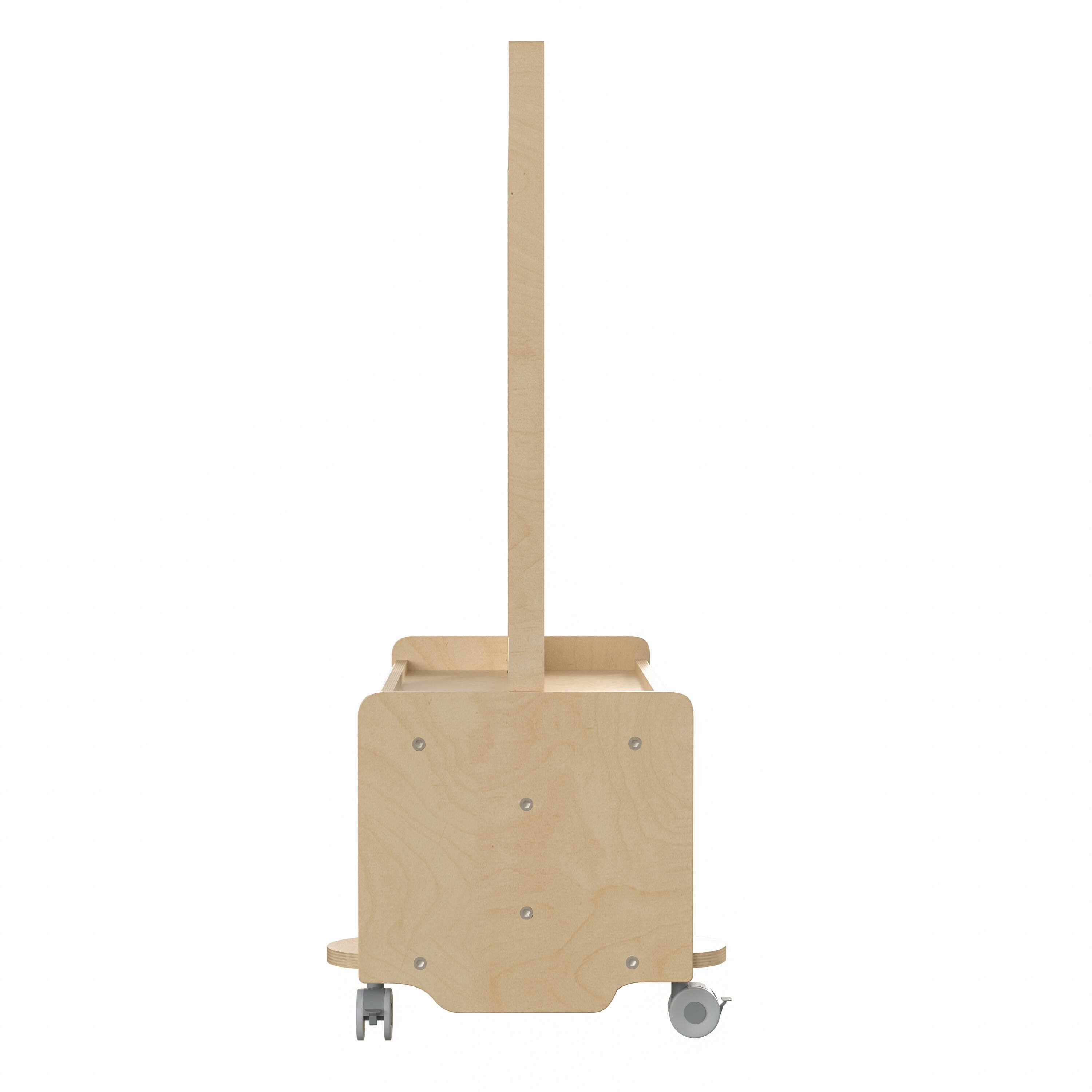 Left. Flash Furniture - Bright Beginnings Commercial Wooden Mobile Dual Sided 2 Person Art Station with Locking Caster Wheels and Bottom Cubby S - Natural.