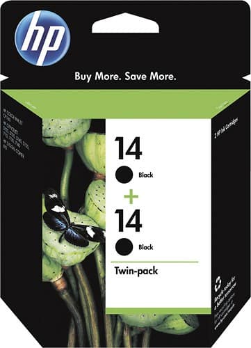 Front Standard. HP - 14 Ink Cartridge Twin-Pack - Black.