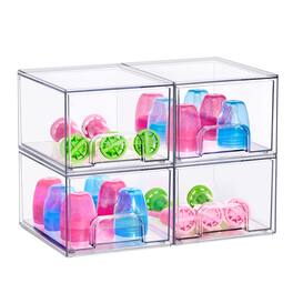 Sorbus - Stackable Acrylic Storage Drawers, 4 Pack Plastic Organizer Bins - Clear