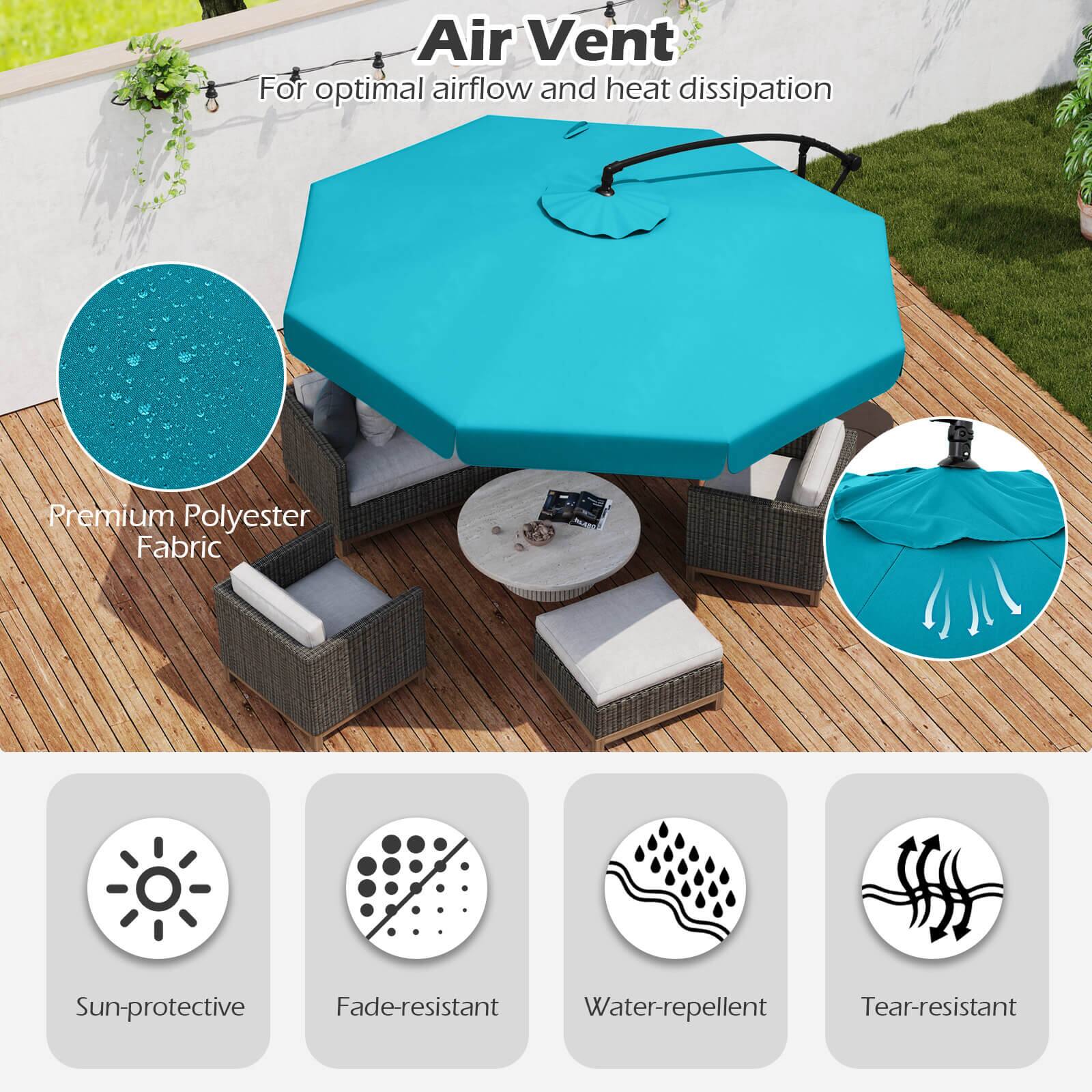 Air Vent For optimal airflow and heat dissipation Premium Polyester Fabric Sun-protective Fade-resistant Water-repellent Tear-resistant