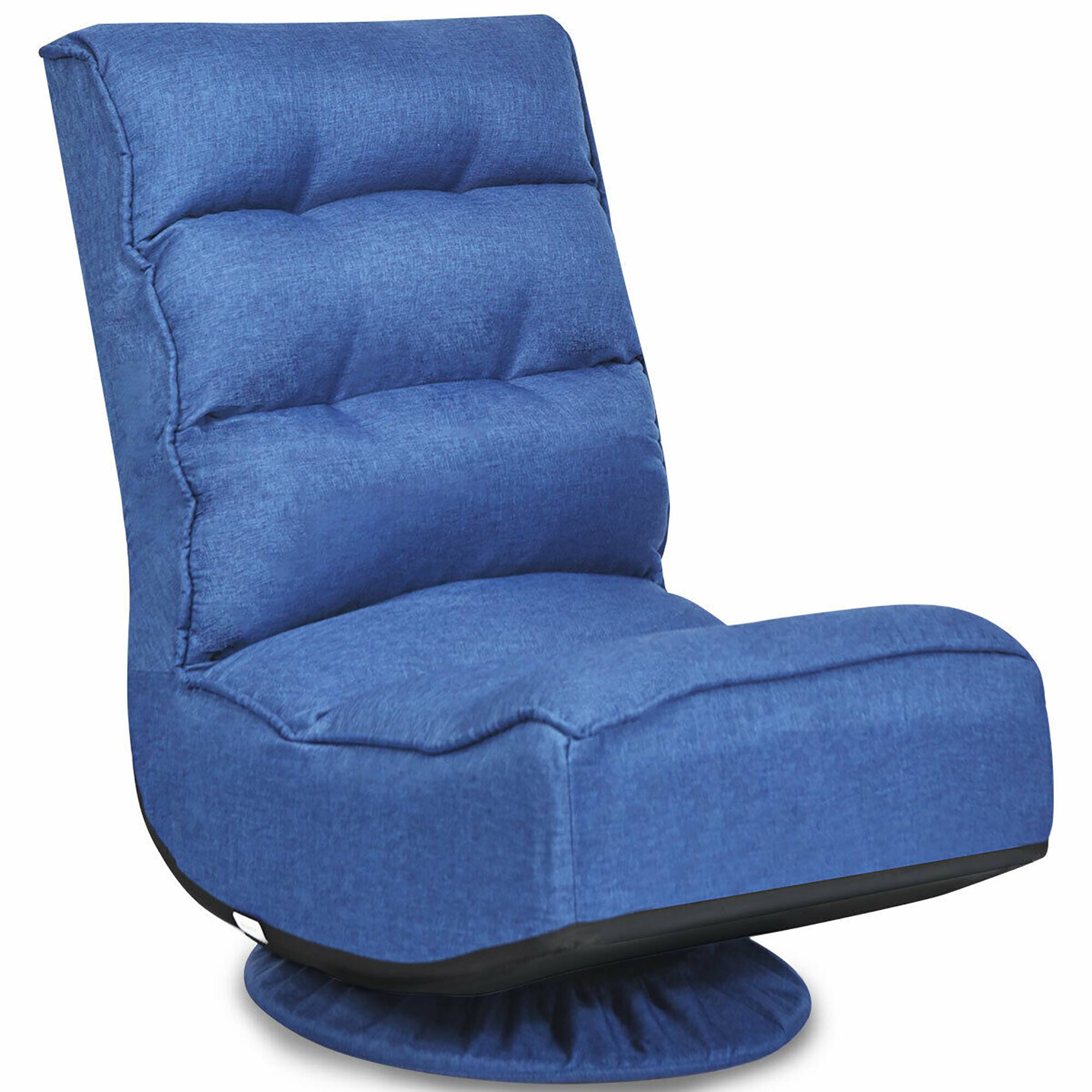 Costway - Gaming Chair Fabric 6-Position Folding Lazy Sofa 360 Degree Swivel - Purplish Blue price history on PriceWatchPro