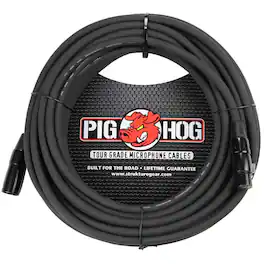 Pig Hog - 50' 8mm XLR Microphone Cable - 3 Pin XLR Male to 3 Pin XLR Female - Black